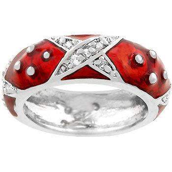 Marbled Ruby Red Enamel Ring - JGI - Flyclothing LLC