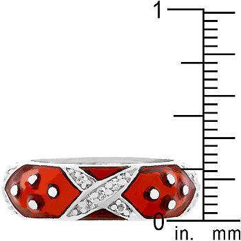 Marbled Ruby Red Enamel Ring - JGI - Flyclothing LLC