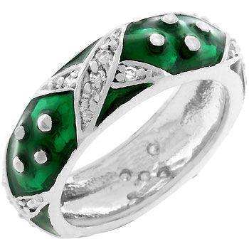 Marbled Forest Green Enamel Ring - JGI - Flyclothing LLC