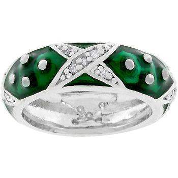 Marbled Forest Green Enamel Ring - JGI - Flyclothing LLC