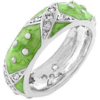 Marbled Apple Green Enamel Ring - JGI - Flyclothing LLC