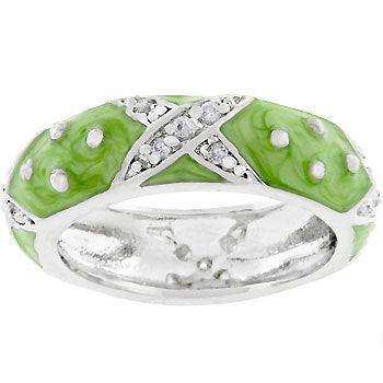 Marbled Apple Green Enamel Ring - JGI - Flyclothing LLC