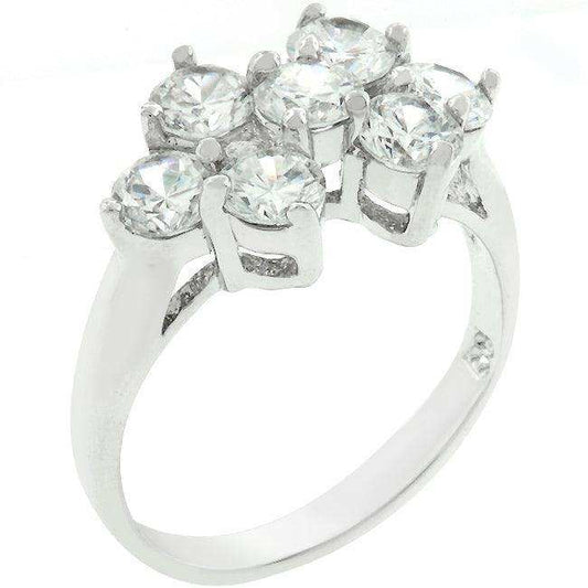 Round Cubic Zirconia Cluster Ring - JGI - Flyclothing LLC