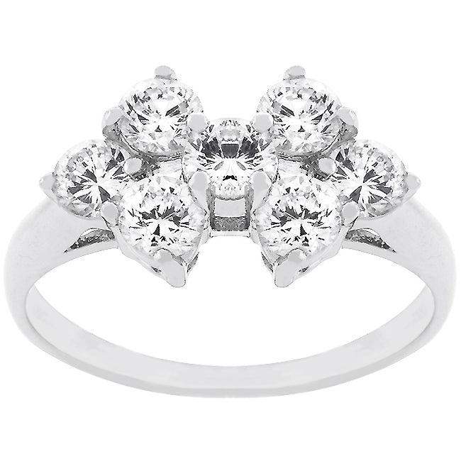Round Cubic Zirconia Cluster Ring - JGI - Flyclothing LLC