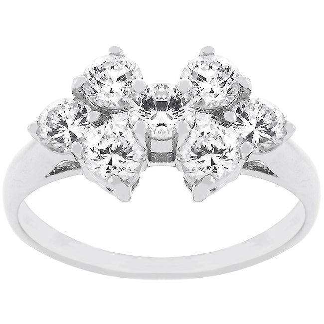Round Cubic Zirconia Cluster Ring - JGI - Flyclothing LLC