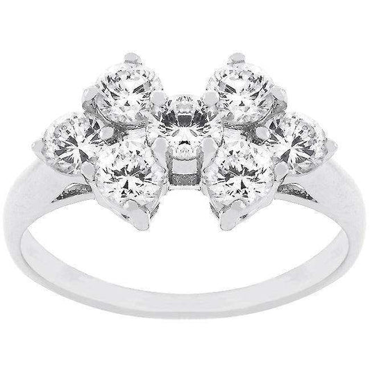 Round Cubic Zirconia Cluster Ring - JGI - Flyclothing LLC