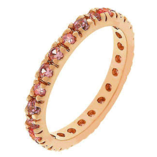 Pink Cubic Zirconia Eternity Ring - JGI - Flyclothing LLC
