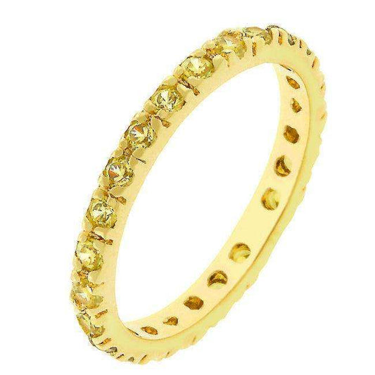 Yellow Cubic Zirconia Eternity Ring - JGI - Flyclothing LLC