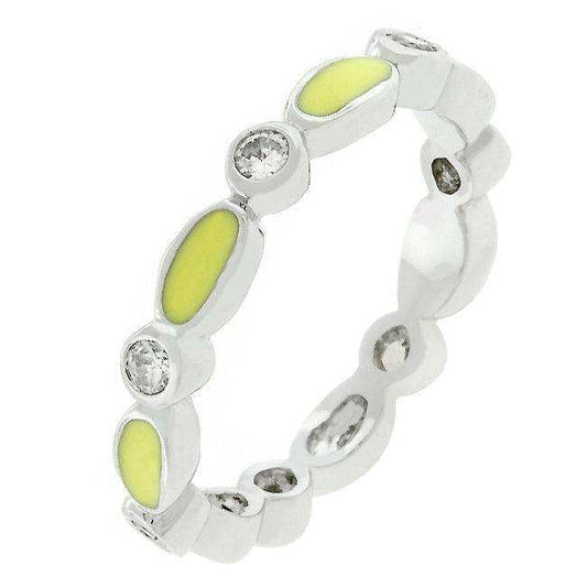 Yellow Link Enamel Stacker Ring - JGI - Flyclothing LLC