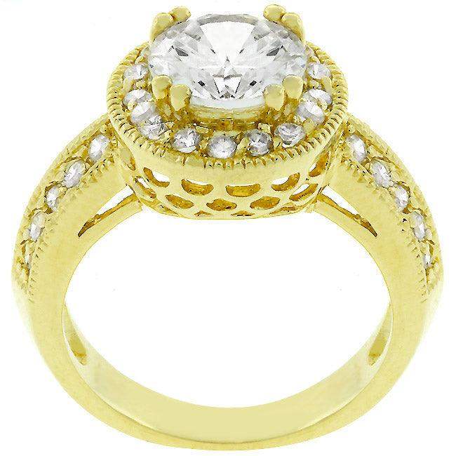 Pave Halo Vintage Crown Ring - JGI - Flyclothing LLC
