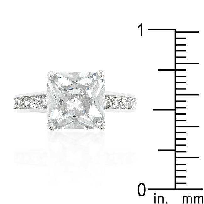 Classic Princess Cut Raised Pave Engagement Ring - JGI - Flyclothing LLC