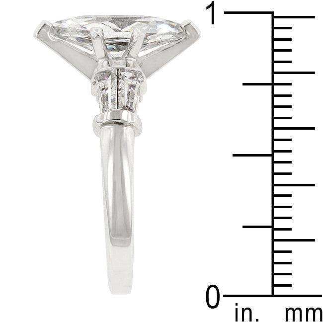 Rhodium Plated Marquise Centerpiece Ring - JGI - Flyclothing LLC
