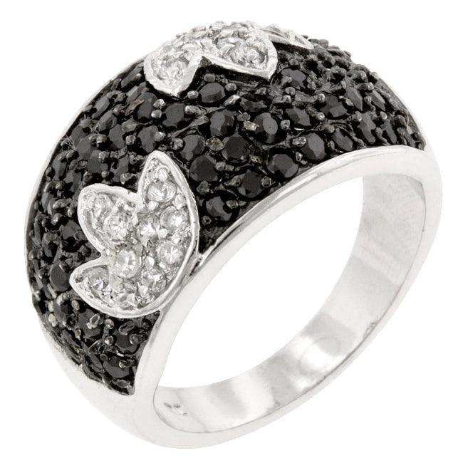 Black and White Tulip Ring - JGI