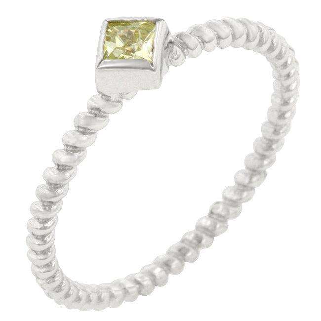 Twisted Petite Peridot Solitaire Ring - JGI - Flyclothing LLC