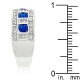 Blue and Clear Encrusted Rhodium Plated Ring - JGI - Flyclothing LLC