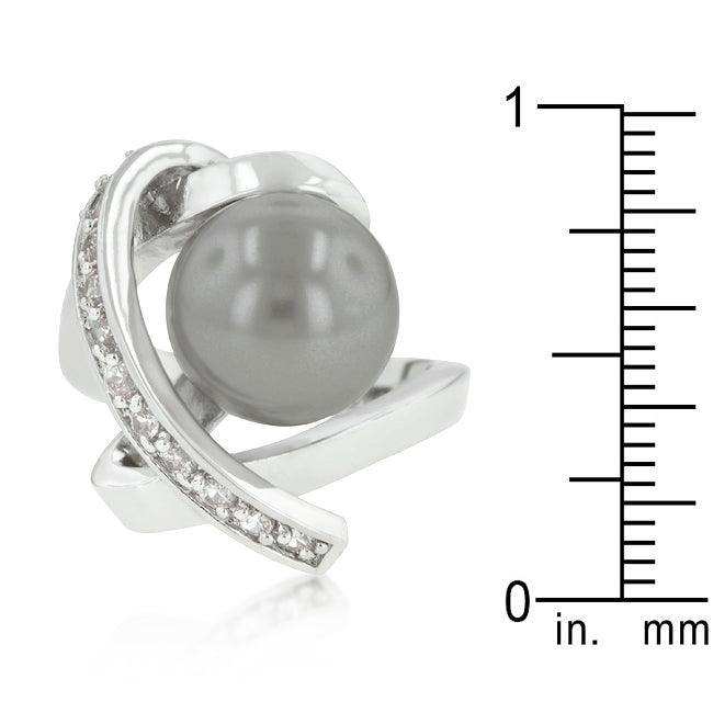 Rhodium Plated Knotted Simulated Pearl Ring - JGI - Flyclothing LLC