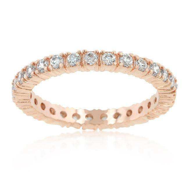 Rose Gold Finish Cubic Zirconia Eternity Band - JGI - Flyclothing LLC