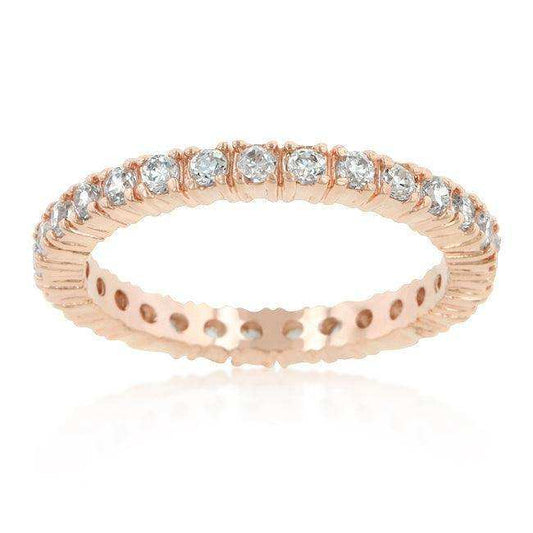 Rose Gold Finish Cubic Zirconia Eternity Band - JGI - Flyclothing LLC