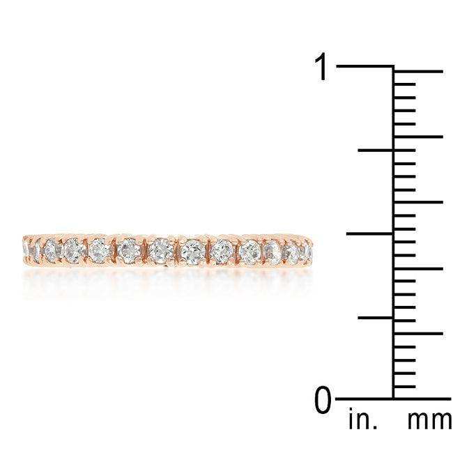 Rose Gold Finish Cubic Zirconia Eternity Band - JGI - Flyclothing LLC