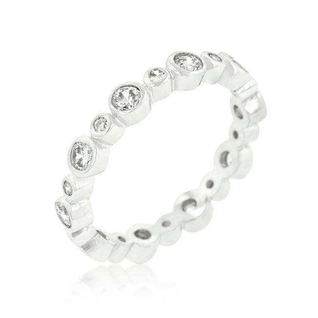 Alternating Bezel Linked Cubic Zirconia Eternity Band - JGI - Flyclothing LLC