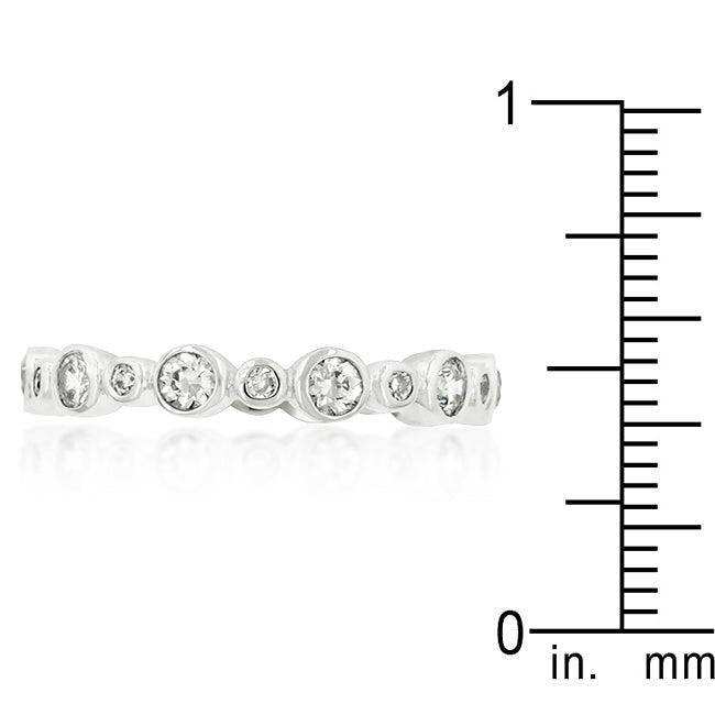 Alternating Bezel Linked Cubic Zirconia Eternity Band - JGI - Flyclothing LLC