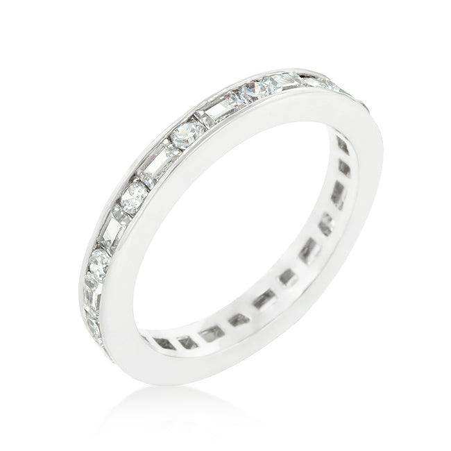 Alternating Cubic Zirconia Eternity Band - JGI - Flyclothing LLC