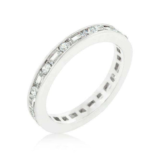 Alternating Cubic Zirconia Eternity Band - JGI - Flyclothing LLC