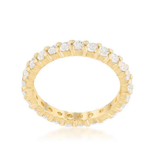 Goldtone Cubic Zirconia Eternity Band - JGI - Flyclothing LLC