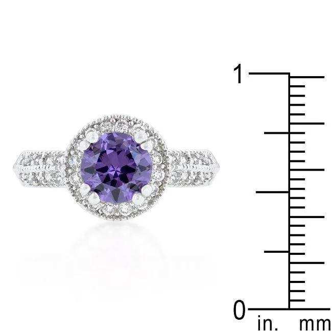 Dark Purple Halo Engagement Ring - JGI - Flyclothing LLC