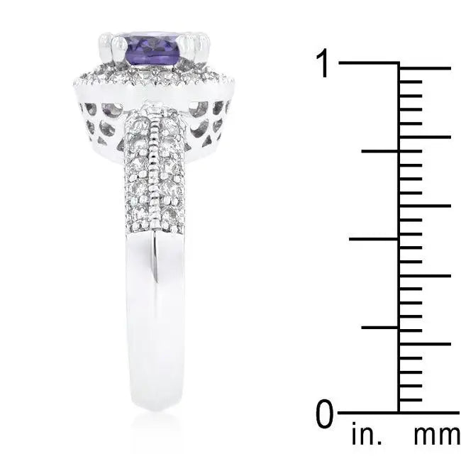 Dark Purple Halo Engagement Ring - JGI - Flyclothing LLC