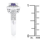 Dark Purple Halo Engagement Ring - JGI - Flyclothing LLC