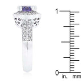 Dark Purple Halo Engagement Ring - JGI - Flyclothing LLC