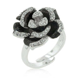 Two-tone Finish Floral Ring with Textured Pedals - JGI - Flyclothing LLC