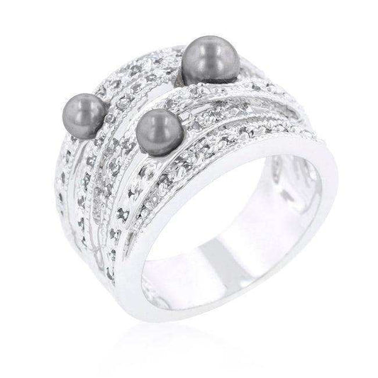 Gray Pearl Cocktail Ring - JGI - Flyclothing LLC