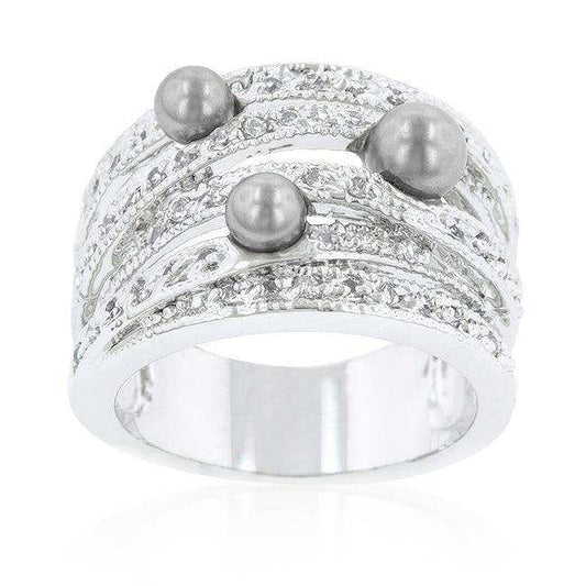 Gray Pearl Cocktail Ring - JGI - Flyclothing LLC
