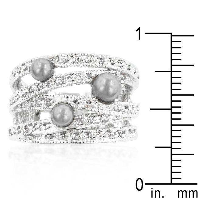 Gray Pearl Cocktail Ring - JGI - Flyclothing LLC