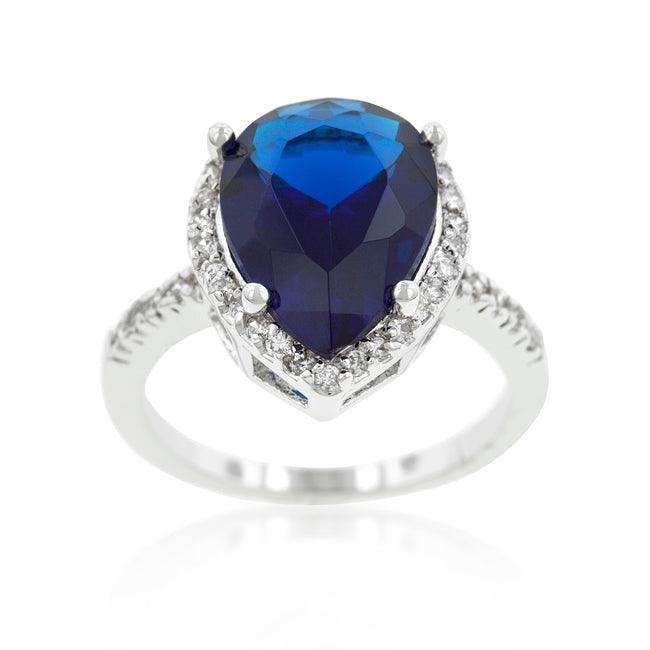 Sapphire Cubic Zirconia Drop Ring - JGI - Flyclothing LLC