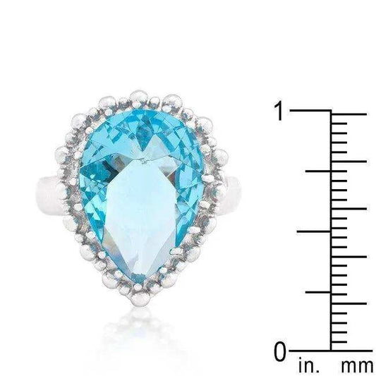 Solitaire Blue Topaz Cocktail Ring - JGI - Flyclothing LLC