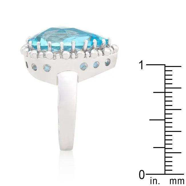Solitaire Blue Topaz Cocktail Ring - JGI - Flyclothing LLC