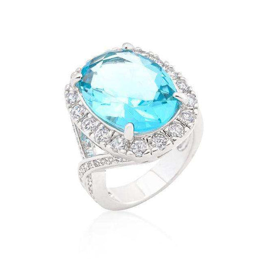 Oval Blue Topaz Cocktail Ring - JGI - Flyclothing LLC