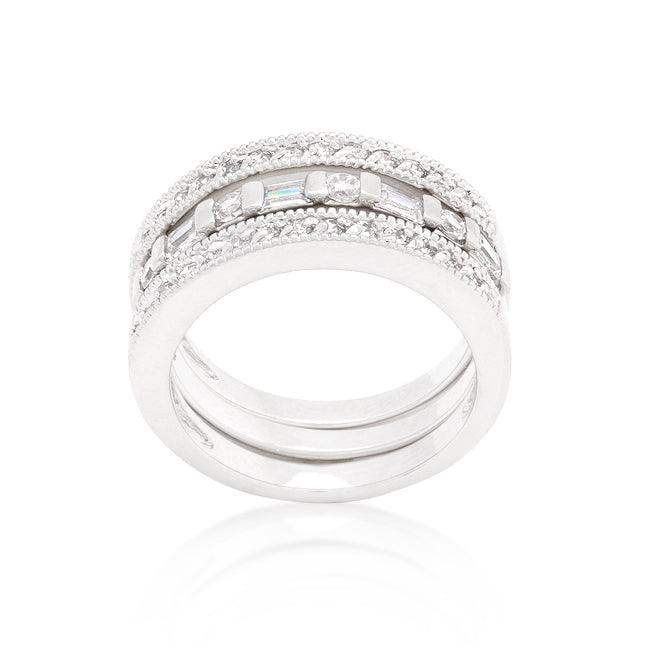 Simple Cubic Zirconia Ring Set - JGI - Flyclothing LLC