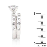 Bezel Set Round Cut Bridal Ring Set - JGI - Flyclothing LLC