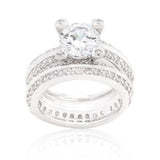 Cubic Zirconia Round Cut Pave Ring Set - JGI - Flyclothing LLC