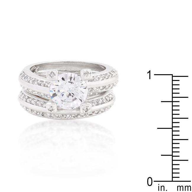 Cubic Zirconia Round Cut Pave Ring Set - JGI - Flyclothing LLC