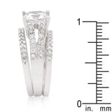 Princess Cut Cubic Zirconia Triple Bridal Set - JGI - Flyclothing LLC