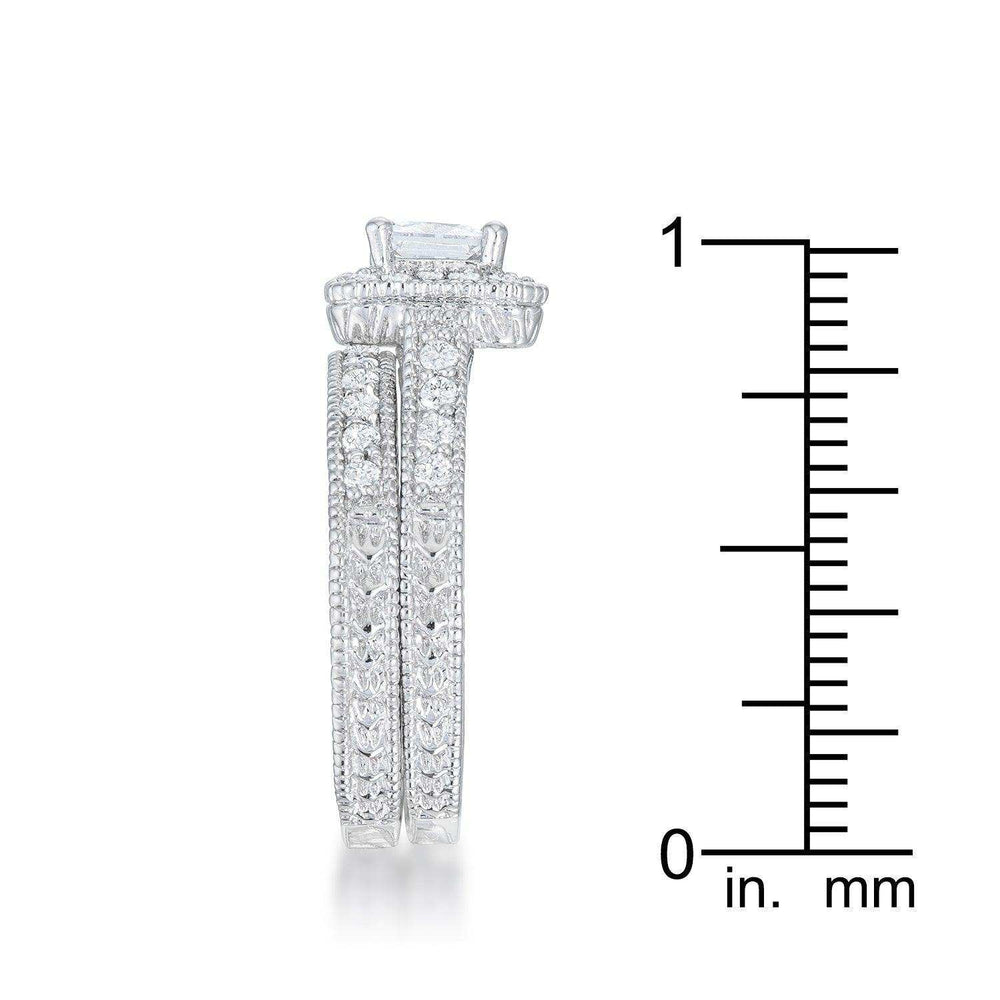 Art Deco Princess Cut Bridal Set - JGI - Flyclothing LLC