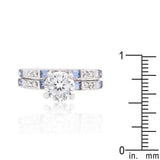 Clear and Tanzanite Cubic Zirconia Ring Set - JGI - Flyclothing LLC
