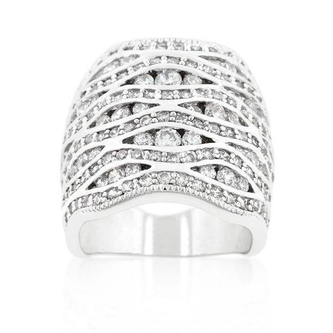 Cubic Zirconia Pave Abstract Ring - JGI - Flyclothing LLC