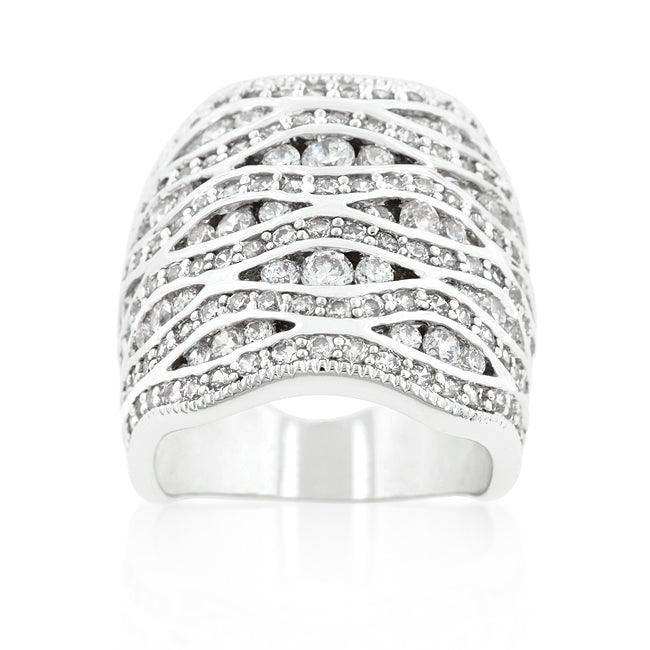Cubic Zirconia Pave Abstract Ring - JGI - Flyclothing LLC