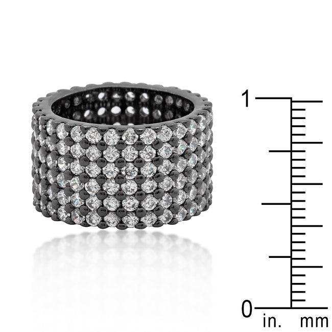 Hematite Wide Pave Cubic Zirconia Ring - JGI - Flyclothing LLC
